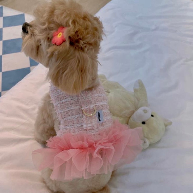 [PRE-ORDER] Pink Tweed Tutu Harness (8729282871576)